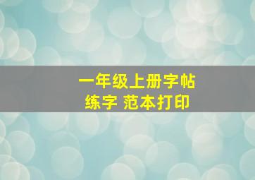 一年级上册字帖练字 范本打印